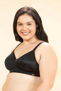 Delight Comfort Non-Padded Non-Wired Minimizer Bra - Black thumbnail 2
