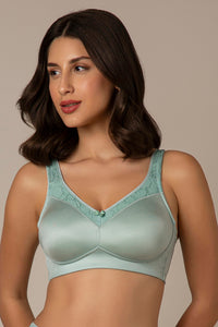 Elegant Support Non-Padded & Non-Wired Bra - Seafoam - color option