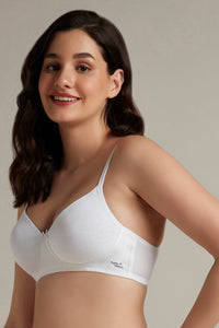 Simply Soft Padded Non-Wired Cotton Bra - White thumbnail 2
