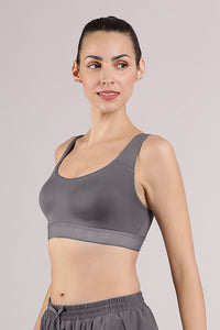 Elements Cotton Lined Low Impact Sports Bra - Volcanic Glass thumbnail 2