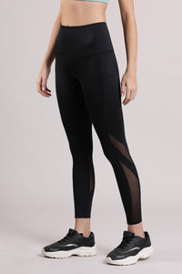 Energize Panelled Tights - Black thumbnail 2