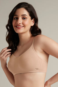 Daily Support Non Padded Non-Wired Cotton Bra - Sandalwood thumbnail 2