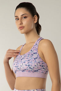 Energize Medium Impact Racerback Sports Bra - Digital Floral Print thumbnail 2