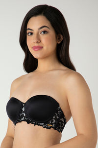 Femme Lace Padded Wired Multiway Bra - Black thumbnail 2