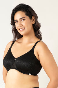 Mystic Elegance Non-padded Wired Minimizer Bra - Black thumbnail 2