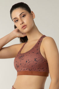 Energize Medium Impact Racerback Sports Bra - Abstract Active Print thumbnail 2