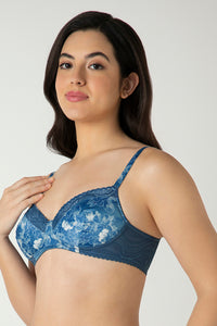 Demure Padded Non-Wired Demi Bra - Floral Fusion Print thumbnail 2