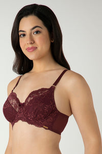 Luxe Support Non-Padded Wired Bra  - Windsor Wine thumbnail 2