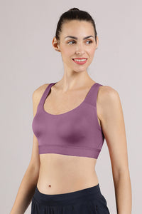 Elements Cotton Lined Low Impact Sports Bra - Argyla Purple thumbnail 2