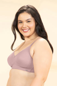Delight Comfort Non-Padded Non-Wired Minimizer Bra - Pale Mauve thumbnail 2