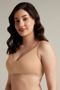 Chic Comfort Non-Padded and Non-Wired Cotton Bra - Sandalwood thumbnail 2