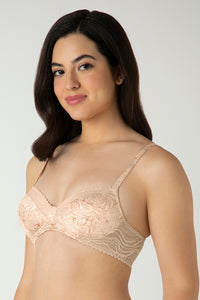 Demure Padded Non-Wired Demi Bra - Delicate Bloom Print thumbnail 2