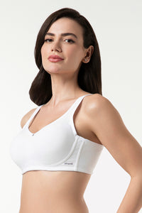 Cotton Smooth Back Solid Non-Padded Non-Wired Support Bra - White thumbnail 2