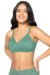 Smooth Plunge Padded Non-Wired Bra - Malachite Green thumbnail 2