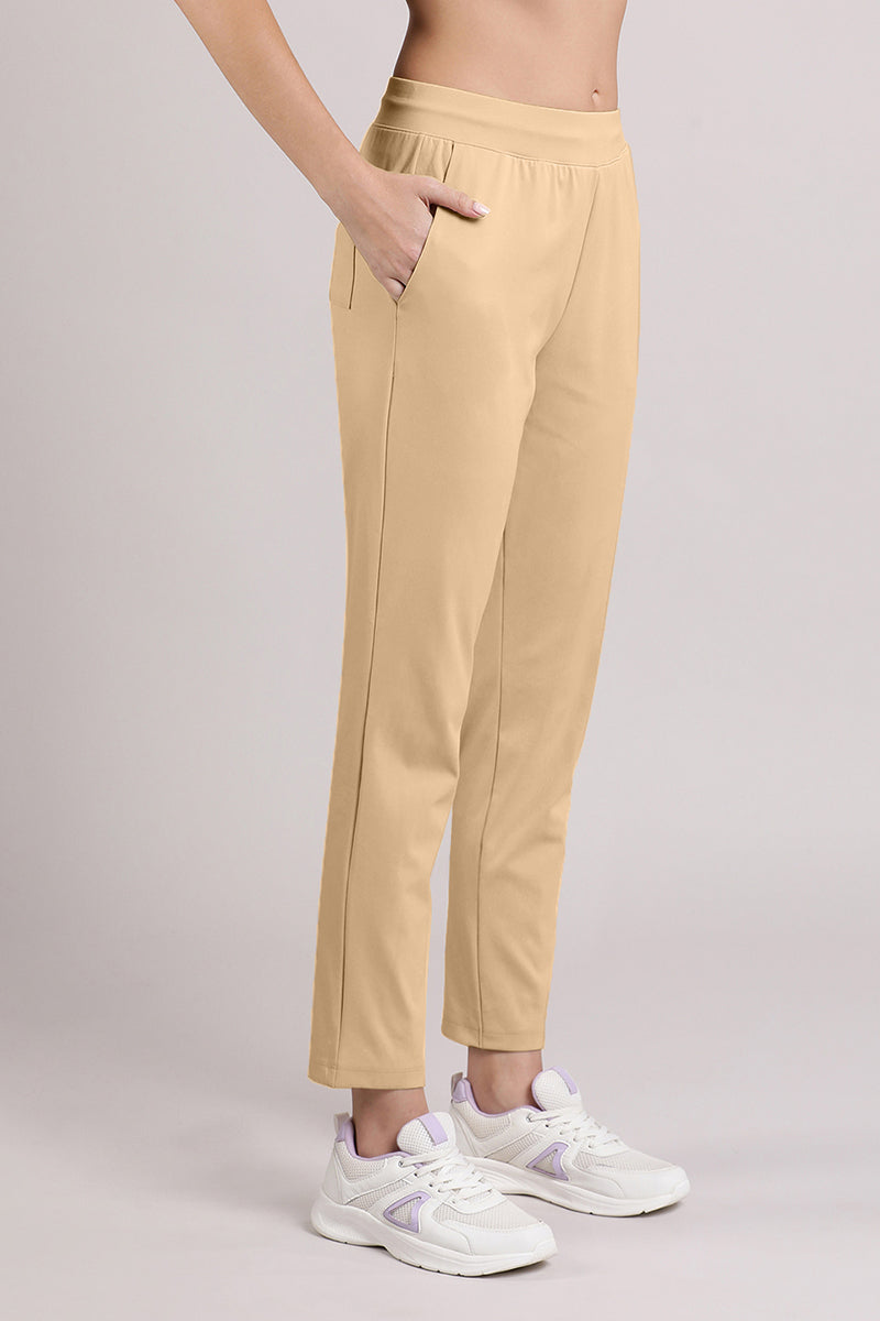 Cream track pants top