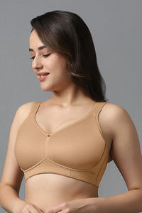 Airy Padded Non-wired Support Bra - Sandalwood thumbnail 2