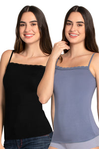 Modal Lace Camisole (Pack of 2) - Blk_Tempest thumbnail 2