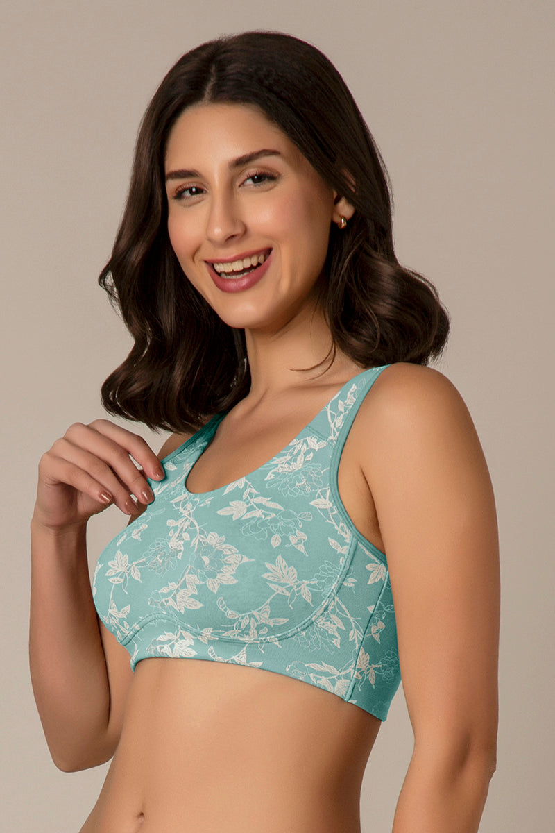 All Day Lounge Solid Non Padded Non-Wired Bra - Jiao Floral Print