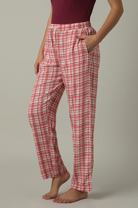 Full Length Pyjama Bottom - Blush Rose Check Print thumbnail 2