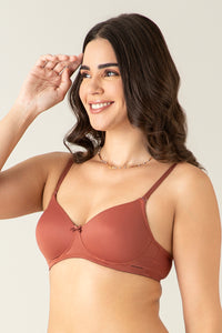 Smooth Charm Padded Wirefree Bra - Mahgony thumbnail 6
