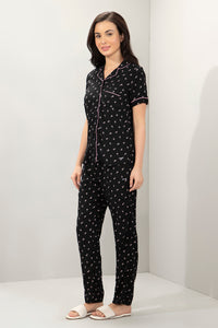 Half-Sleeves Sleep PJ Set - Black Beauty Floral Print thumbnail 3