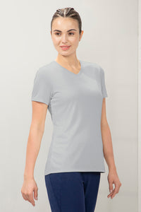 Energize Short Sleeve V-Neck Active T-Shirt - Dawn Blue thumbnail 2