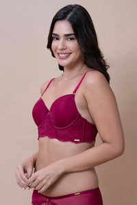 Amore Padded Wired Demi Longline Bra - Anemone thumbnail 2