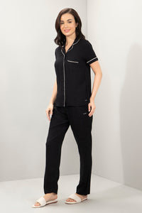 Half-Sleeves Sleep PJ Set - Black thumbnail 2