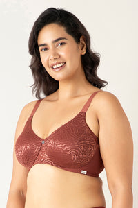 Mystic Elegance Non-padded Wired Minimizer Bra - Apple Butter thumbnail 2