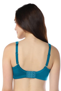Elegant Lace Non-Padded Non-Wired Support Bra - Gibralta Blue & Stucco thumbnail 3