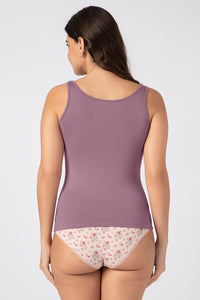 Broad Straps Body Hugging Modal Vest - Dusty Orchid thumbnail 3