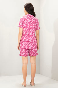 Sleep Shorts Set - Red Violet Floral Print thumbnail 3