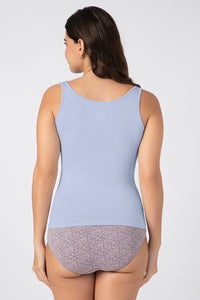 Broad Straps Body Hugging Modal Vest - Halogen Blue thumbnail 3