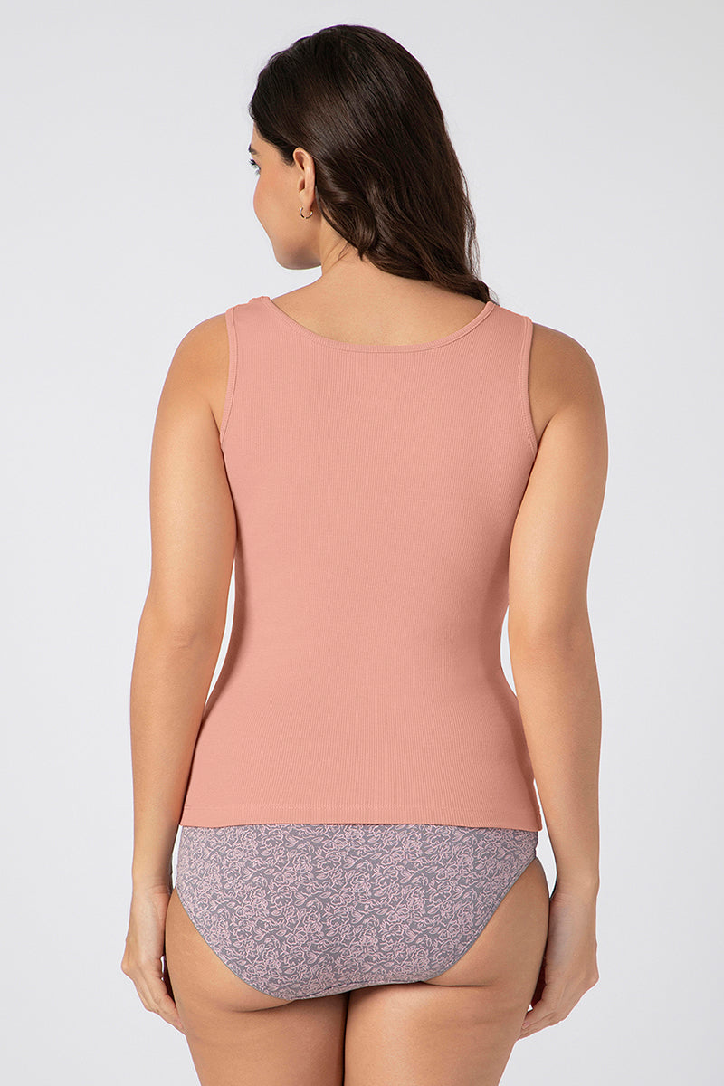 Buy Rib Tank Top - Coral Pink | amanté