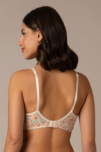 Chic Comfort Non-Padded and Non-Wired Cotton Bra - Daisy Print thumbnail 3