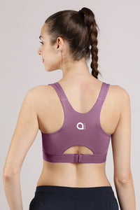 Elements Cotton Lined Low Impact Sports Bra - Argyla Purple thumbnail 3
