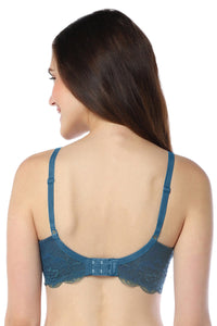 Lace Elegance Padded Non-Wired Bra - Gebralta Blue thumbnail 3