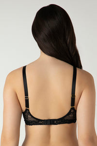 Glam Lace Padded Wired Balconette Bra - Black thumbnail 3