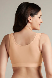 Easy Slip-On Non-Padded Non-Wired Cotton Bra - Sandalwood thumbnail 3