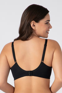 Chic Smooth Non-Padded Non-Wired Minimizer Bra - Black thumbnail 3