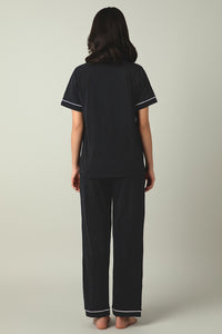 Sleep Button Down PJ Set - Black thumbnail 3