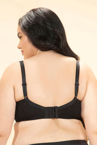 Contoured Comfort Non-Padded Non-Wired Support Bra - Black thumbnail 3