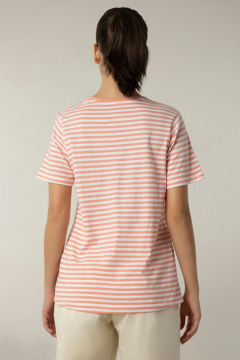 Essential Stripe Tee - Plum Stripes