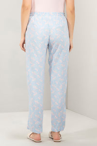 Full Length Pyjama Bottom - Powder Blue Floral Print thumbnail 3