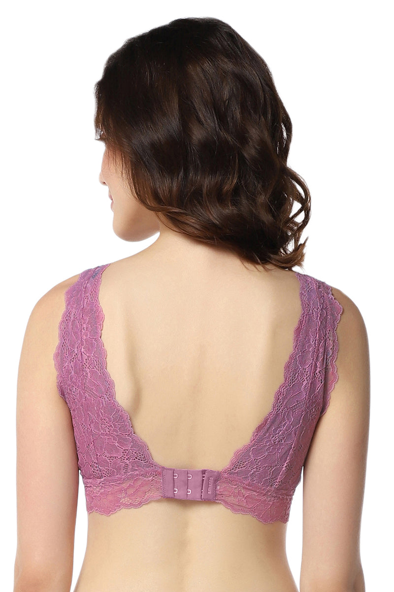 Chic Lace Non-Padded Non-Wired Bralette - Grape Nectar