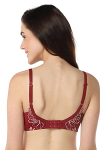 Floral Chic Padded Non-Wired Bra - Red Berry & Sepia Rose thumbnail 3