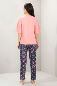 Lounge Laze PJ Set - Navy Floral Print thumbnail 3