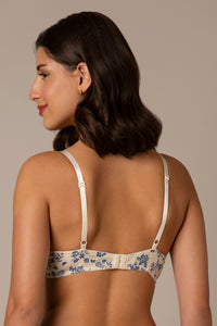Trendy Plunge Padded Non-Wired Cotton Bra - Floral Print thumbnail 3