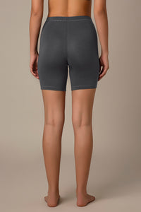 Smooth Mid-thigh Cotton Shortie Liner - Grey Pinstripe thumbnail 3