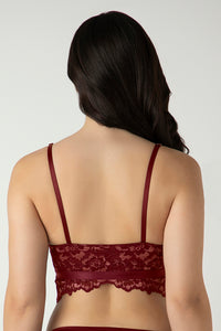 Femme Lace Padded Non-Wired Demi Bra - Biking Red thumbnail 3